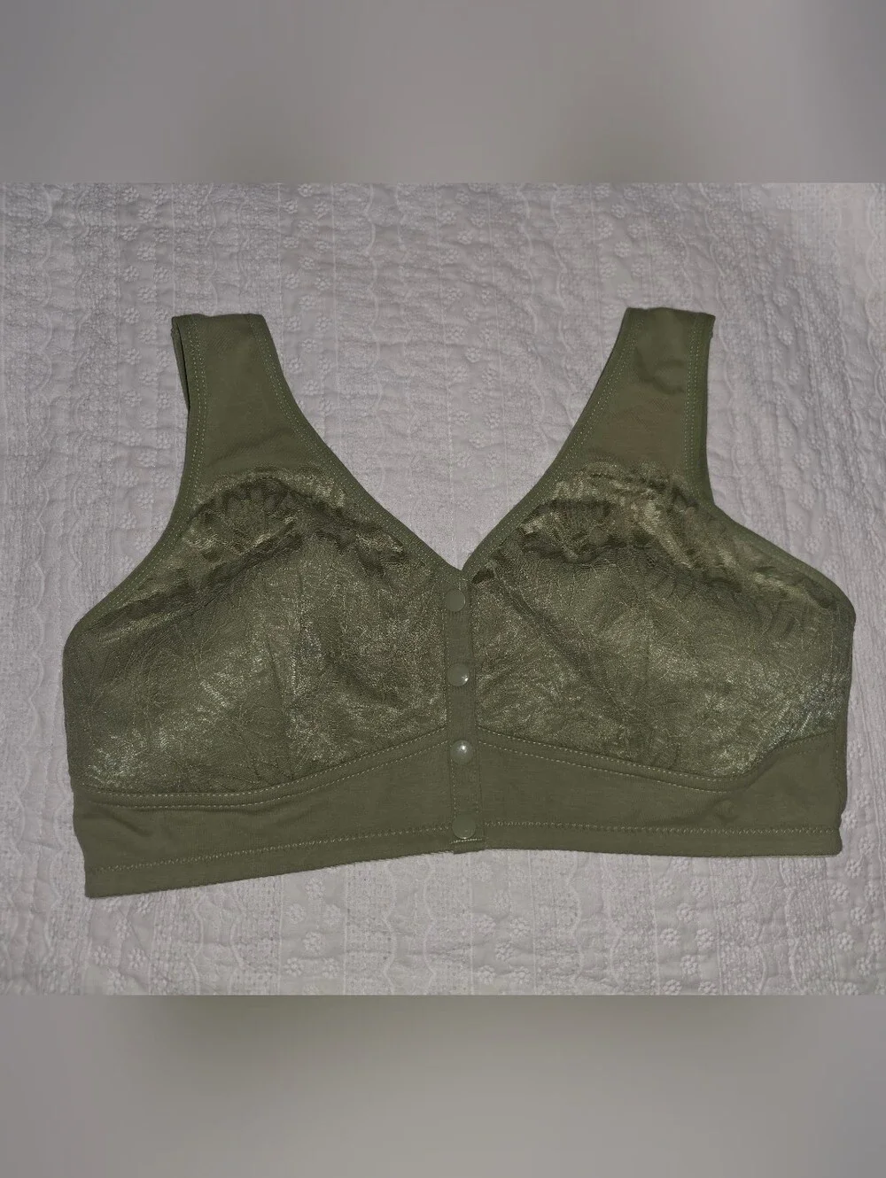 3 Bras Cotton Front Snap Comfort Lace Trim
